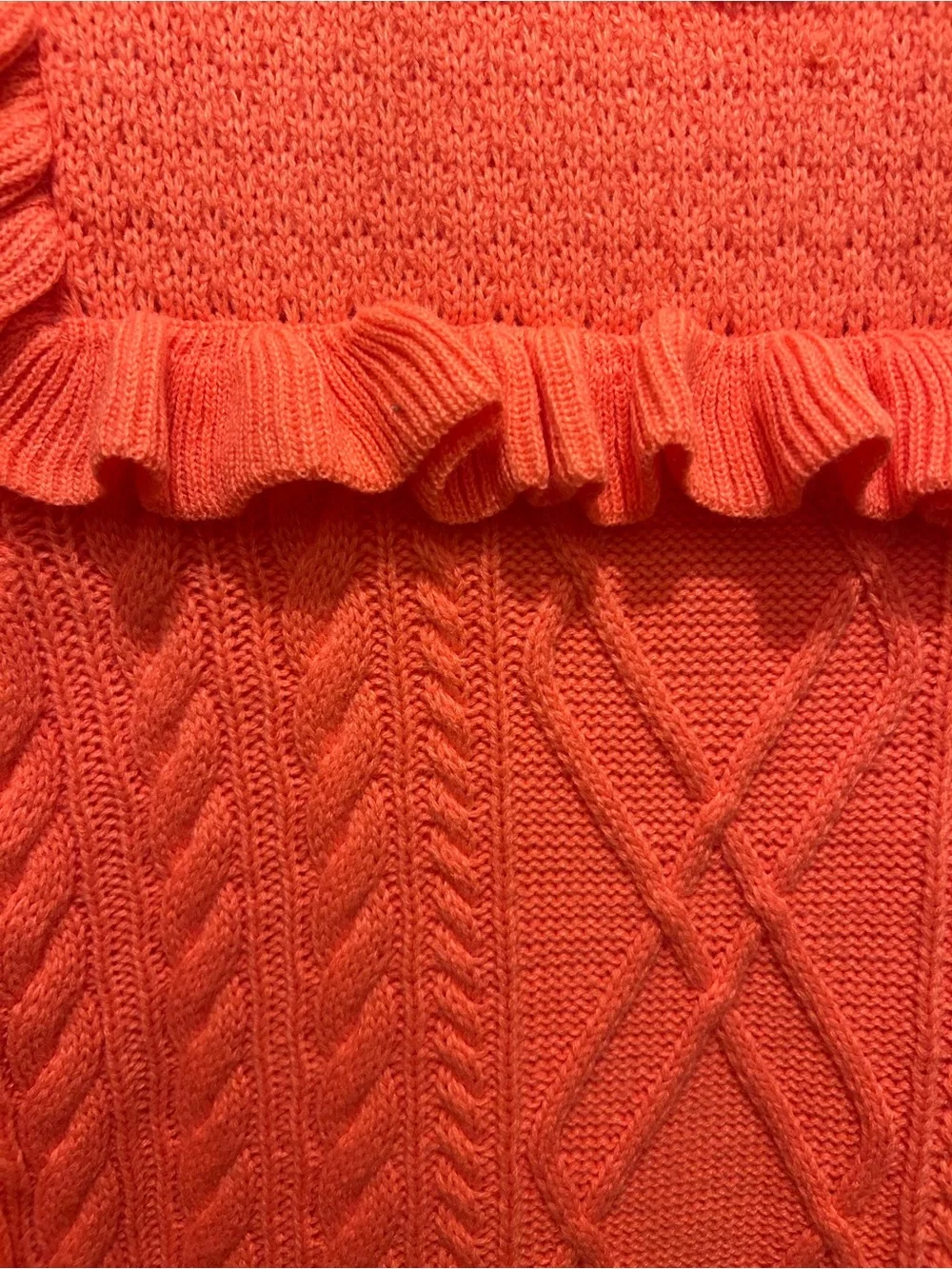 Janie and Jack Orange Cable Knit Ruffle Dress